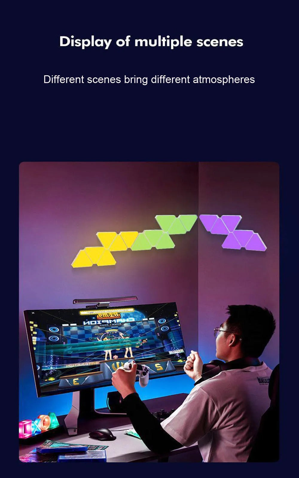WiFi LED RGB CustomisableTriangle Lamps