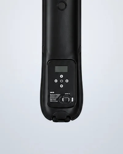 Close-up of the control panel and display at the base of the Creator Lamp